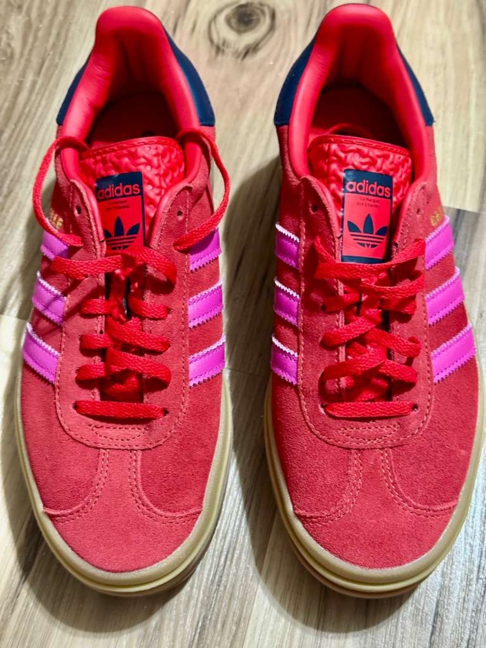 Adidas Originals Gazelle Bold Red Semi Lucid Fuchsia Night Indigo Women’s 7.5